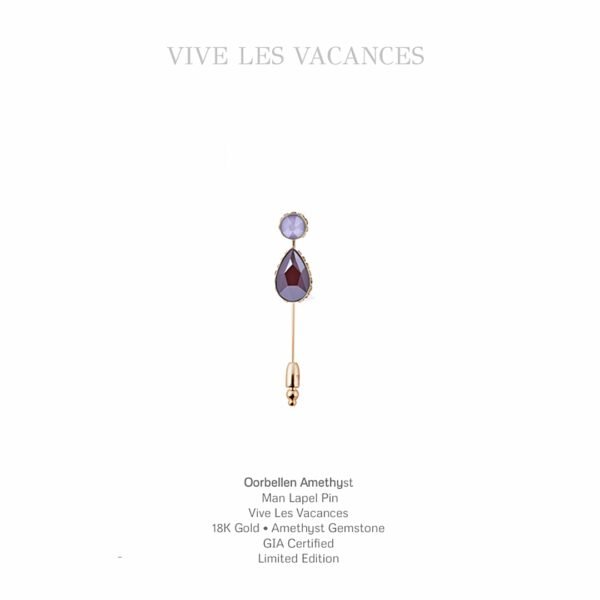 Oorbellen Amethyst Lapel Pin